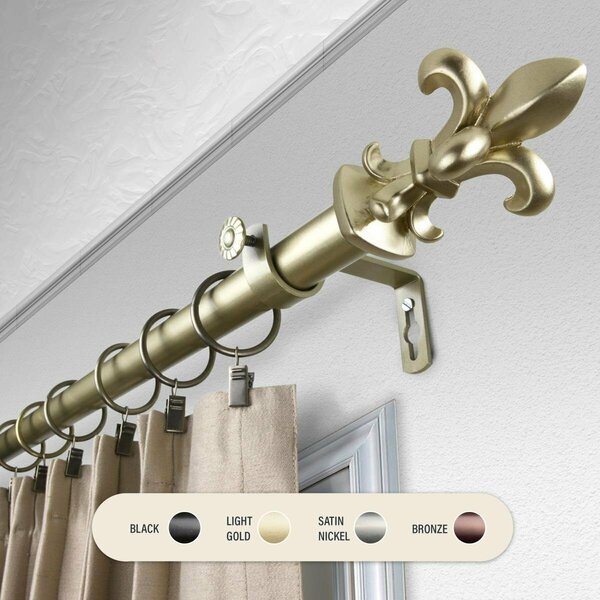 Kd Encimera 1 in. Silas Curtain Rod with 66 to 120 in. Extension, Gold KD3719183